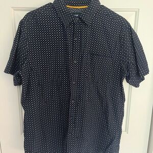 Men's Navy Polka Dot Casual Shirt